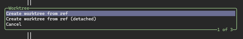 lazygit create worktree