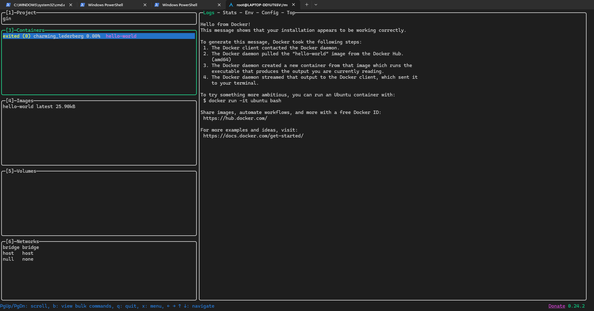 wsl-archlinux-lazydocker